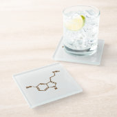 Dessous-de-verre En Verre Formule chimique moléculaire de sérotonine (Incliné)