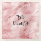 Dessous-de-verre En Verre Fourrure d'animal rose (Devant)