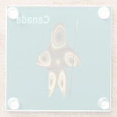 Dessous-de-verre En Verre Fractal Inuit Hunter (Dos)