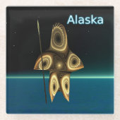 Dessous-de-verre En Verre Fractal Inuit Hunter (Devant)