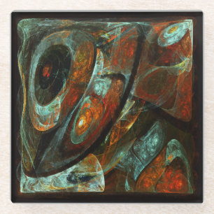 Dessous-de-verre En Verre Fractionner l'art Abstrait