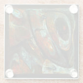 Dessous-de-verre En Verre Fractionner l'art Abstrait (Dos)