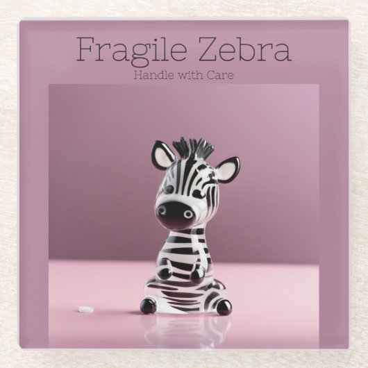 Dessous-de-verre En Verre Fragile Zebra : Manipuler avec soin (Devant)