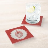 Dessous-de-verre En Verre Fraise (Incliné)