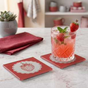 Dessous-de-verre En Verre Fraise