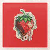 Dessous-de-verre En Verre Fraise (Devant)