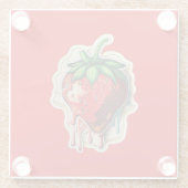 Dessous-de-verre En Verre Fraise (Dos)