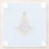 Dessous-de-verre En Verre Franc-maçon (bleu) (Dos)