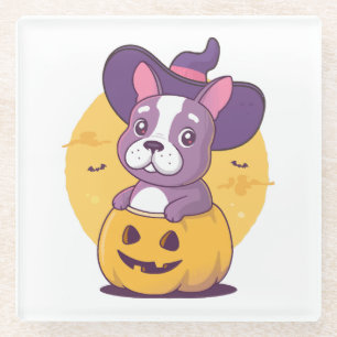 Dessous-de-verre En Verre Frenchie Halloween