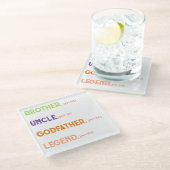 Dessous-de-verre En Verre Frère Oncle Parrain Légende Depuis Année (Incliné)