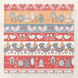 Dessous-de-verre En Verre Frontières scandinaves : design textile vintage.