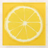 Dessous-de-verre En Verre Fruit d'agrumes de citron jaune (Devant)