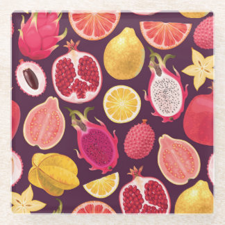 Dessous-de-verre En Verre Fruit exotique : coloré sans soudure motif