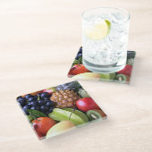 Dessous-de-verre En Verre Fruit frais - Écran sucré, photo (Incliné)