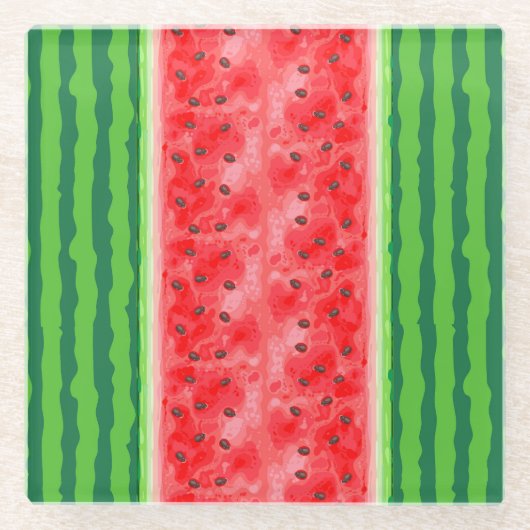 Dessous-de-verre En Verre Fruits d'été frais de pastèque (Devant)
