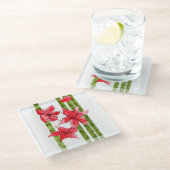DESSOUS-DE-VERRE EN VERRE FUN AND FABULOUS POINSETTA CHRSITMAS COASTER (Incliné)
