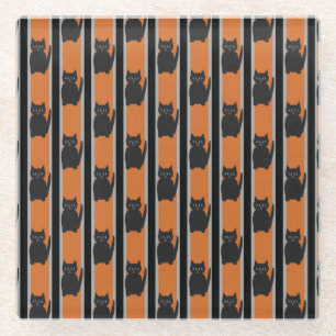 Dessous-de-verre En Verre Fun and Fun Halloween Chats noirs