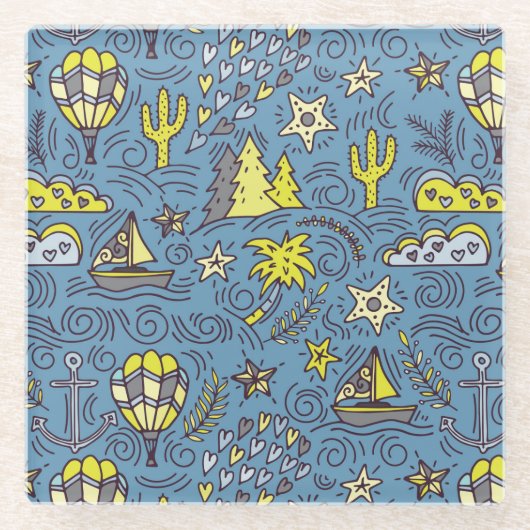 Dessous-de-verre En Verre Fun de voyage (Devant)