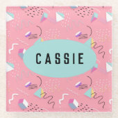 Dessous-de-verre En Verre Fun Pink 1990 (Devant)