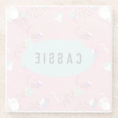 Dessous-de-verre En Verre Fun Pink 1990 (Dos)