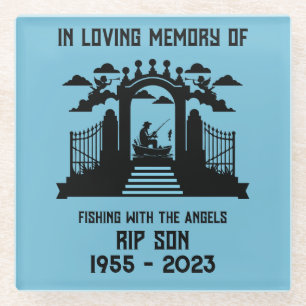 Dessous-de-verre En Verre Funérailles de pêche en mémoire