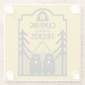 Dessous-de-verre En Verre Funny Bear Camp Adventure Canada (Dos)