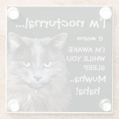 Dessous-de-verre En Verre Funny Cat est Nocturne Evil Laugh (Dos)