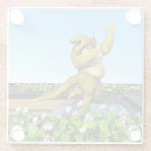 Dessous-de-verre En Verre Funny Crocodile Drinking Champagne (Dos)