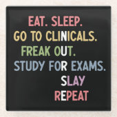 Dessous-de-verre En Verre Funny Nurse School Student Future Nurse Cadfts (Devant)