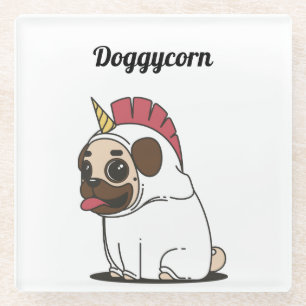Dessous-de-verre En Verre Funny Unicorn - Doggycorn