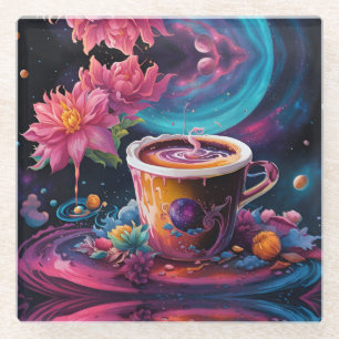 Dessous-de-verre En Verre Galaxy Garden Coffee Art