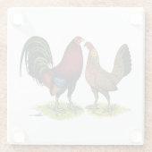 Dessous-de-verre En Verre Gamefowl Pair (Dos)