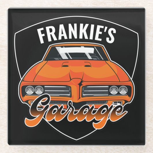 Dessous-de-verre En Verre Garage automobile personnalisé 1969 Ram Air 400 Mu (Devant)