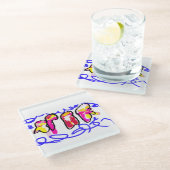 Dessous-de-verre En Verre Gel de méduse (Incliné)