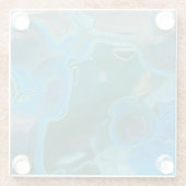 Dessous-de-verre En Verre Gemstone marbré Bleu Vert Motif tourbillon Gem (Dos)