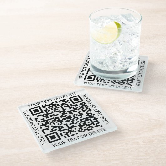 Dessous-de-verre En Verre Générateur de code QR Moderne Entreprise Promotion (Incliné)