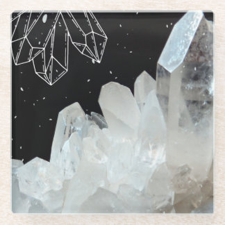 Dessous-de-verre En Verre Géode de cristal quartz blanc Géode Pierre naturel