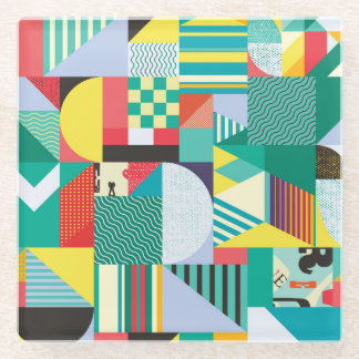 Dessous-de-verre En Verre Géométrie décorative : éléments Motifs Vintages