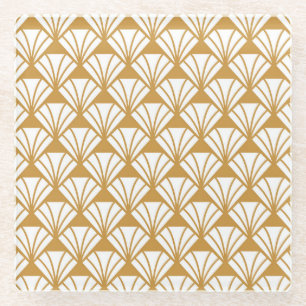Dessous-de-verre En Verre Géométrique Classique : Art Déco Élégance.
