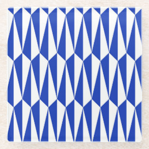 Dessous-de-verre En Verre Géométrique du milieu du siècle, bleu cobalt et bl