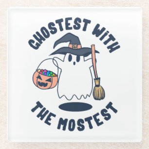 Dessous-de-verre En Verre Ghostest Funny Éffrayant sorcière