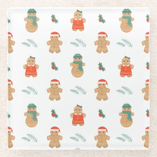 Dessous-de-verre En Verre Gingerbread Cookie Motif de Noël