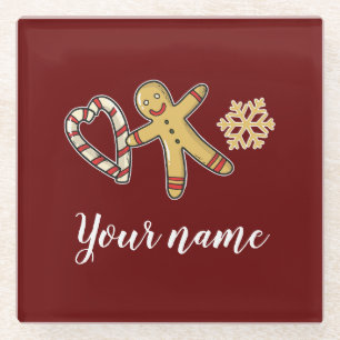 Dessous-de-verre En Verre Gingerbreadman Love