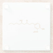 Dessous-de-verre En Verre Gingerol Molecule formule chimique (Dos)
