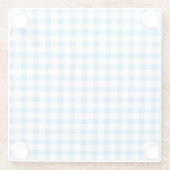 Dessous-de-verre En Verre Gingham Bleu Bébé (Dos)