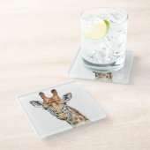 Dessous-de-verre En Verre Giraffe curieuse (Incliné)