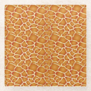 Dessous-de-verre En Verre Giraffe Skin Golden Brown Texture