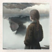 Dessous-de-verre En Verre Girl with clouds (Devant)