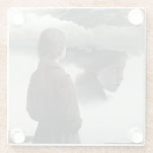 Dessous-de-verre En Verre Girl with clouds (Dos)