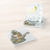 Dessous-de-verre En Verre Gitarren Blues Mann - Sentez-le (Incliné)